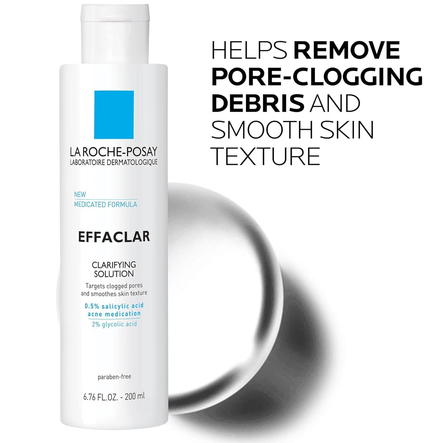 La Roche-Posay Effaclar Clarifying Solution Acne Toner – Salicylic Acid & Glycolic Acid Exfoliating Toner for Oily, Acne-Prone Skin
