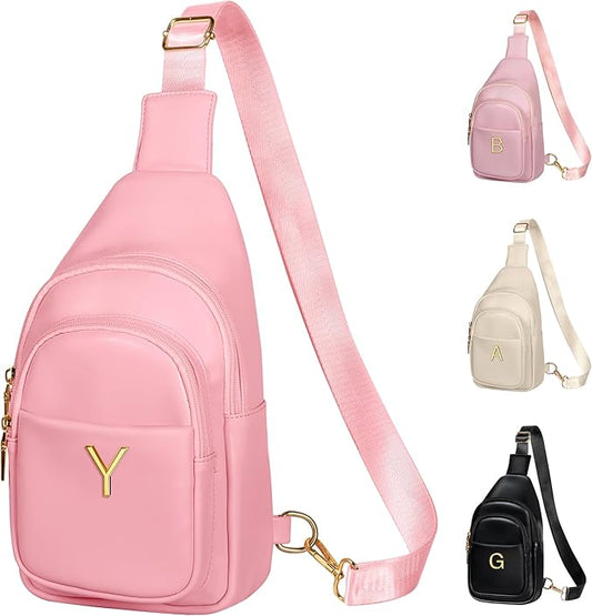 Birthday Gifts for Women Teen Girls, Initial Crossbody Sling Bag, Travel Purse for Women, Friends Sister Gifts
