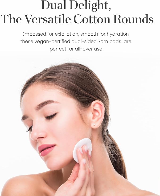 MASTINA White Mastic Toner Pad (60 Count) 100% Vegan Cotton Rounds. Improve Skin Texture & Remove Residual Impurities