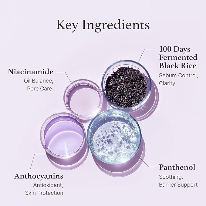 I'm from Black Rice Toner for Oily Skin, Sebum Control Toner, Lightweight, Niacinamide, Panthenol, Fragrance Free, Korean Skin Care, 150ml, 5.07 fl.oz