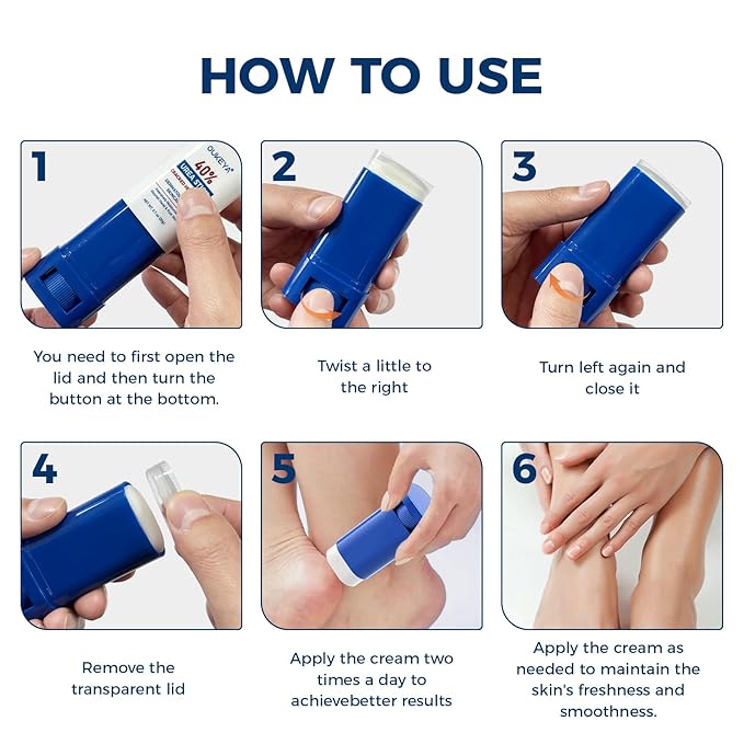 OUKEYA Urea Cream 40 Percent.Urea Cream Stick for Foot and Hand Cream Stick for Dry Cracked, Cracked Heel, Avoid Frostbite, 40 Percent Urea Lotion for Feet Maximum Strength, 2 PACK