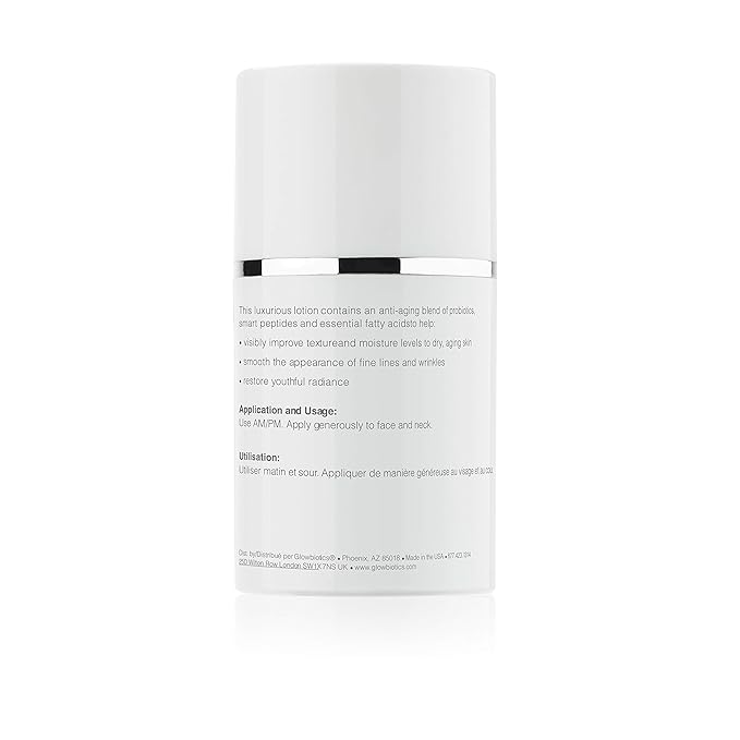 Glowbiotics Probiotic Firming + Replenishing Lotion: Lightweight Daily Moisturizer for Aging and Dry Skin, Reduces Wrinkles and Fine Lines, With Hyaluronic Acid and Vitamin B3, 1.7 Fl Ounce