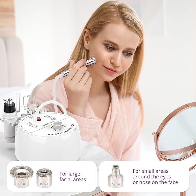 Diamond Microdermabrasion Machine, UNOISETION 3 in 1 Dermabrasion Facial Machine for Exfoliation & Blackhead Removal, Home Use Facial Skin Care Device