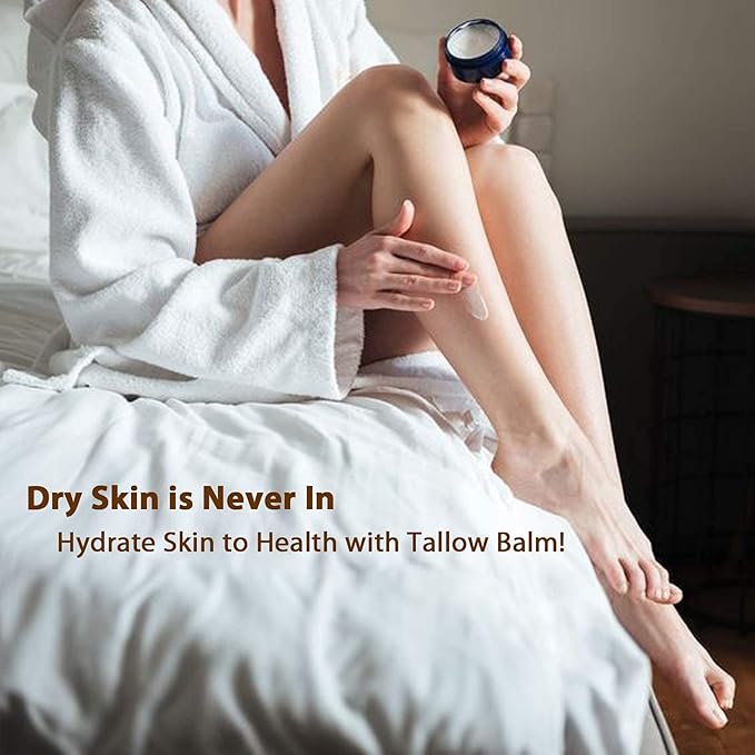 Vintage Tradition Beef Tallow All Purpose Balm - Healing, Hydrating Lavender Skin Care Salve Replaces Body Lotion, Hand Cream, More - Essential Oil, Olive Oil, and Grass-Fed Tallow, 2 fl. oz.