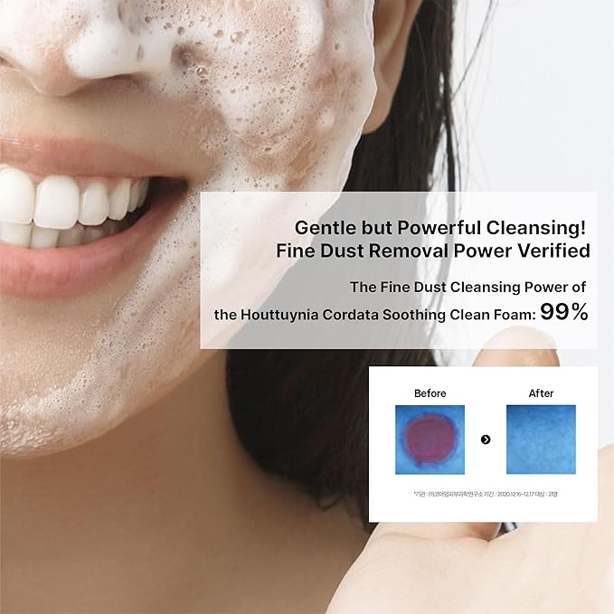 Heartleaf Calming Cleansing Foam - Korean Skincare Face Wash for Sensitive Skin, Makeup Remover & Hydrating Cleanser with Centella & Bamboo Extracts - Hypoallergenic & EWG Green Ingredients, 120ml