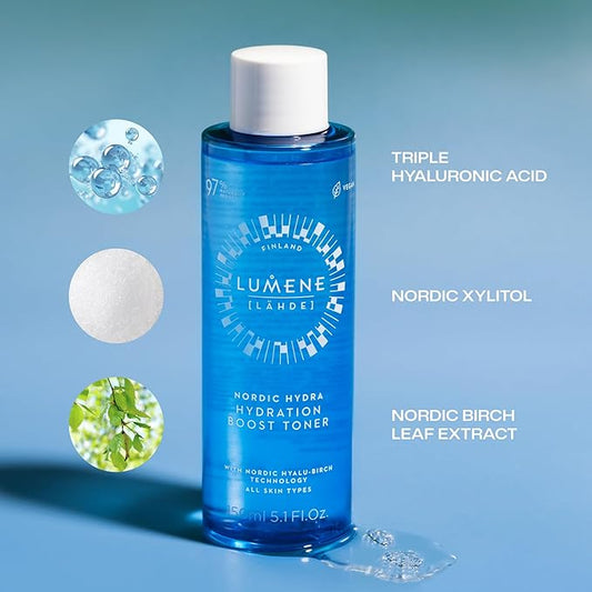 Nordic Hydra [LÄHDE] Hydration Boost Toner | Lightweight, Moisturizing Liquid Toner | Long Lasting Hydration for Dry, Dull Skin | Prepares Dehydrated Skin for Skincare | Vegan | 150ml