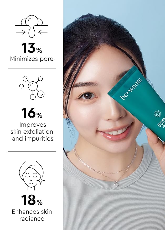 Bewants Seaweed PDRN Peel-Off Wrapping Jelly Mask 3.38 fl oz with Spatula | Facial Mask with AHA BHA & Niacinamide | Pore Minimizing | Smoother Skin Texture | 1 Pack