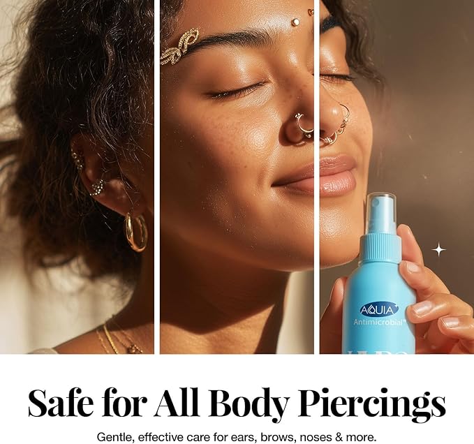 Hypochlorous Acid Spray for Face and Skin | Piercing Aftercare Spray | 8 oz Hypochlorous Acid Sprays for Face, Skin, Acne, Eczema, Body Acne Sprays, Piercing Aftercare, Facial Wound Solution, Workout