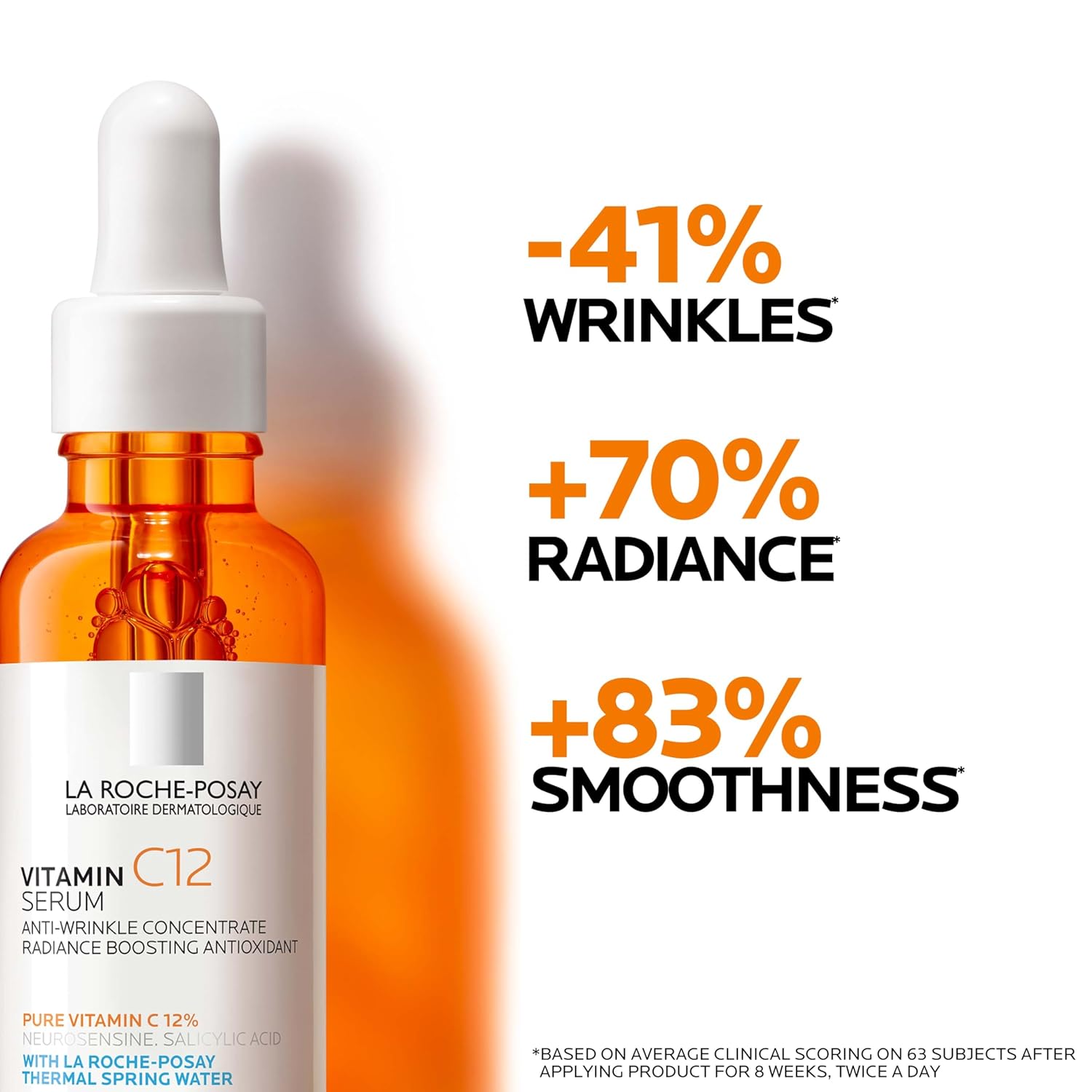 La Roche-Posay Pure 12% Vitamin C Face Serum – Brightening & Anti-Aging Serum with Hyaluronic Acid & Salicylic Acid for Radiance & Wrinkle Reduction