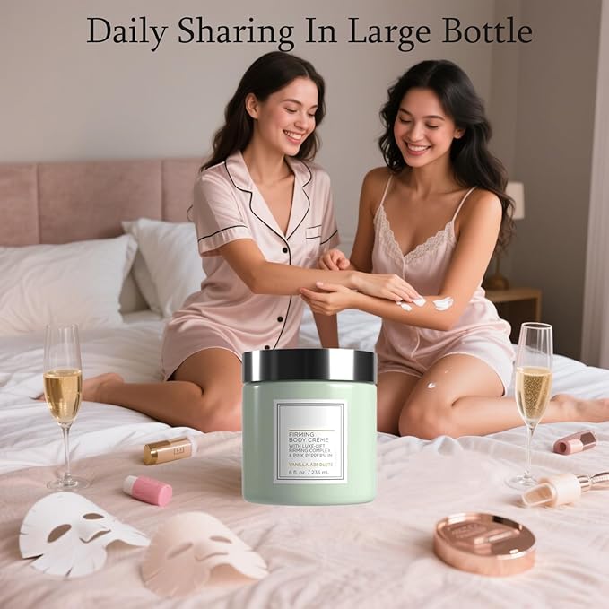 Champagne Body Firming Cream, Firming Body Cream with Luxe-Lift Complex, Lift & Tightening Champagne Body Cream to Visibly Reduce Crepey Skin on Arms & Legs, Intensely Hydrates for Silky Smooth Skin