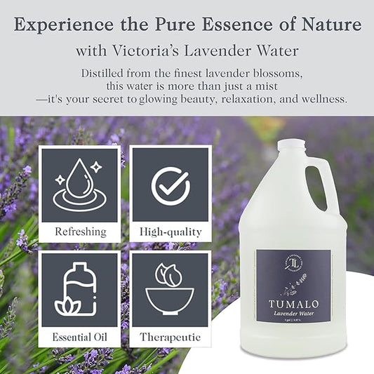 Hydrosol - Pure Organic Lavender Floral Water Hydrosol, Facial Toner, Aromatherapy, Skincare Set, Body Mist, Room & Linen Spray - Made in USA - 1 Gallon