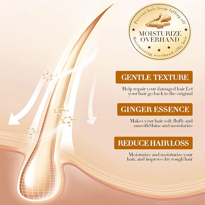 2 PCS Ginger Hair Treatment Oil, Hair Repair and Growth Serum for Dry, Damaged & Coarse Hair, Hair Essential Oil for All Hair Types, 1 Fl. Oz Each