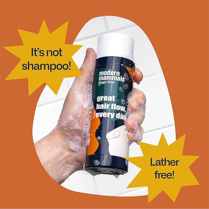 Modern Mammals Men's Hydrating Shampoo | Non Drying I Damage-Free | Sulfate Free I Enhances Natural Hair Volume I Lather Free, Cleansing, 2-in-1 Cowash I Barber Recommended I 8oz bottle