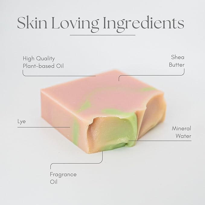 Handcraft Cold-Process Soap Bar, Cherry Blossom Scent (1 pack,) Handmade Body and Face Soap For Men And Women, Vegan, Cruelty Free, Made in USA, 4.2oz - Fresh Collection