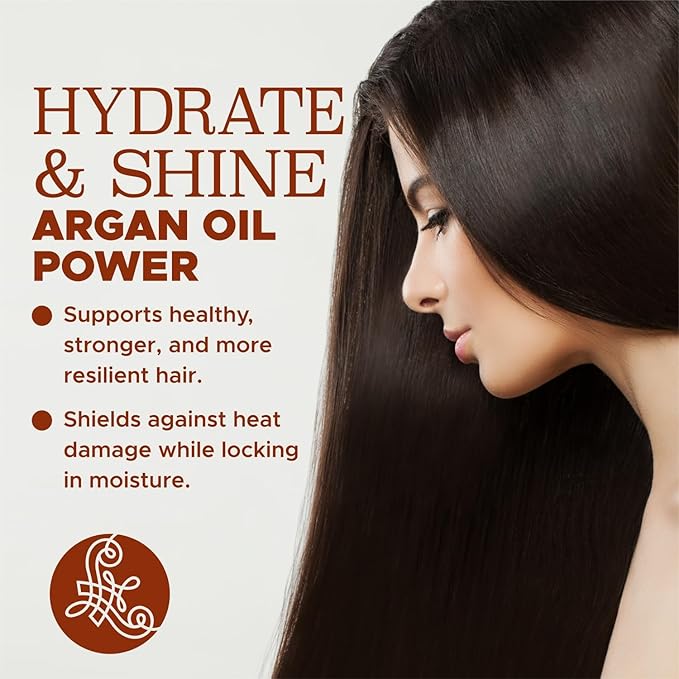 L LUSETA Argan Oil Hair Serum, 100% Pure Argan Oil for Frizzy Control Dry Damage , Repair, Shine Smoothing Strengthening & Nourishing, 3.38 Fluid Ounces
