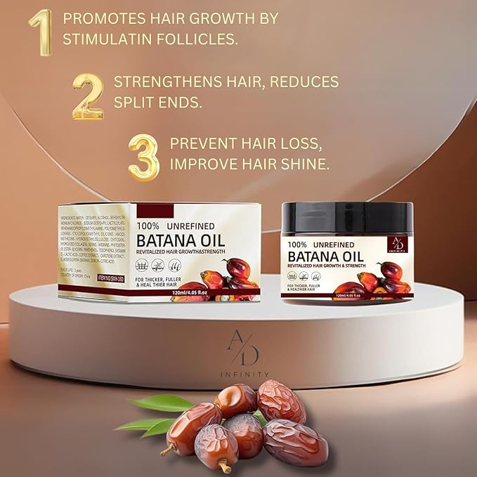 100% Unrefined Raw Batana Oil for Hair Growth Dr. Sebi Organic Pure from Honduras with Keratin, Coffee Extract & Other Ingredients to Enhance Efficacy for Thicker, Strength - Botana Oil 4oz