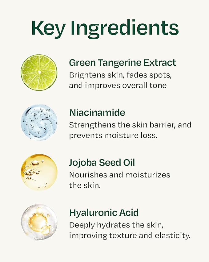 YADAH Green Tangerine Vita Serum 1.01 Fl oz 1-Pack - Hydrating, Revitalizing Serum with Vitamin C for Dull Skin and Radiant Complexion