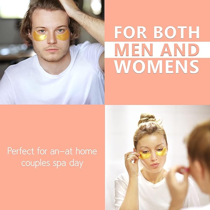 PURE SOL Hydrogel Gold Under Eye Mask - Hyaluronic Acid, Retinol - Anti-aging, Moisturizing and Hydrating - 12 Pairs | Eye Patches for Puffy eyes, Dark Circles - Gifts for Women. Gifts for Mom