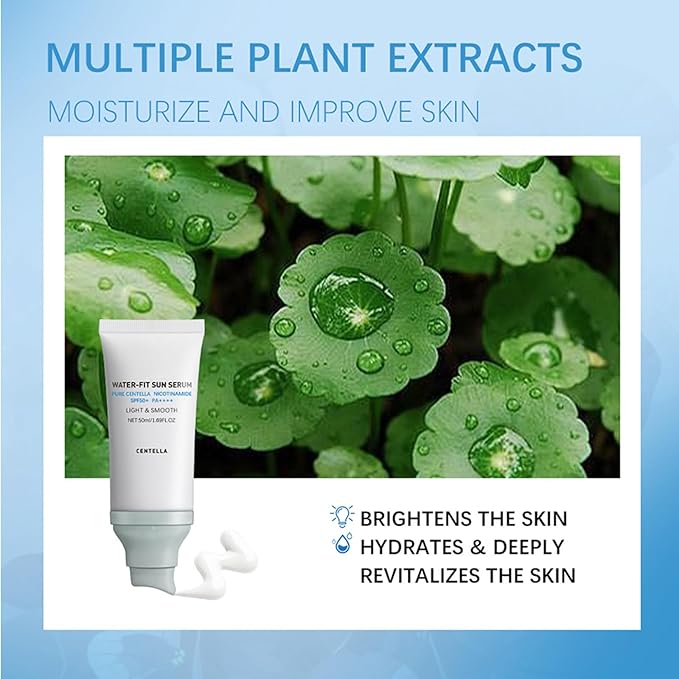 Tinted 𝐶𝑒𝑛𝑡𝑒𝑙𝑙á Sunscreen SPF50 PA++++, 50ML Cen-tella Madagascar Face Sun Screen Long-Lasting Protection, Hyalu Cica Water-Fit Sun Serum Matte No White Cast for All Skin Type and UV Defense