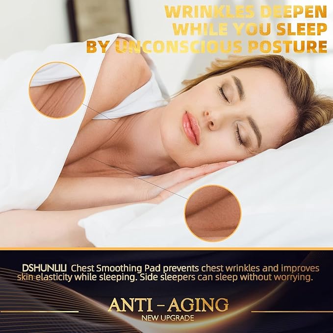 Chest Wrinkle Pads-4 pads Silicone Patches for Wrinkles, Anti Wrinkle Patches for Decollete & Cleavage, Anti Aging Wrinkle Remover, Reusable Overnight Wrinkles Treatment While Sleeping