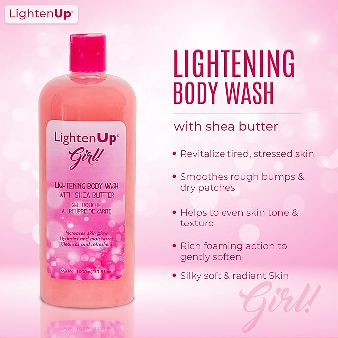 OMIC Lighten-Up Exfoliating Body Wash - 33.8 Fl oz / 1000 ml (Girl)