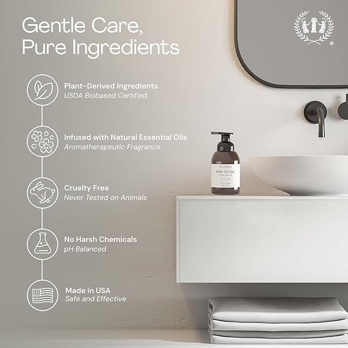 Muse Apothecary Hand Ritual - Aromatic and Nourishing Foaming Hand Soap, Infused with Natural Aromatherapy Essential Oils - USDA Certified Biobased - 11.5 oz, Aloe + Eucalyptus + Lavender