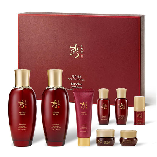 Korean Ginseng Skincare Gift Set – Hyobidam Hydrating & Firming Facial Set with Wild Ginseng, 13.53 fl oz