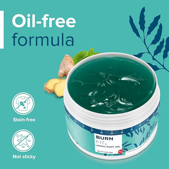 Body Gel – Anti Cellulite Cream by Burn Fit for Belly & Body, Belly Firming and Tightening Cream, Non-Sticky Cold & Hot Cream for Cellulite, Skin Firming Body Lotion for Smoother Skin - 8.5 Oz.