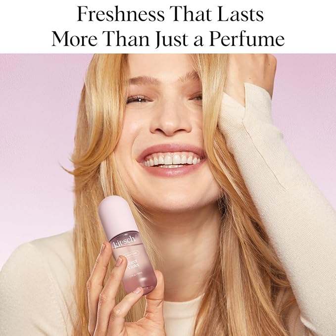 Kitsch Hair Perfume for Women - Sheer Violet | Clean, Deodorizing & Patented Odor-Eliminating Technology Hair Spray & Body Mist - Freshen Hair, Body & Pillows - Raspberry, Soft Musk Scent - 50mL