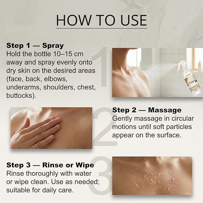 Rice & Black Rice Exfoliating Mist Set – Gentle Hydrating Skin Renewal Duo with Niacinamide, Hyaluronic Acid & Rice Extract, Face and Body Care Gift Set (Black & Rice)