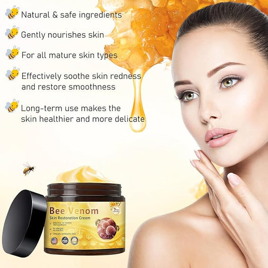 Bee Venom Skin Restoration Cream, Bee Venom Comprehensive Cream,Professional BeeVenom Skins Creams, Firming & Wrinkle-Reducing Creams,Natural Skin Moisturizer for All Skin Types(2PCS)