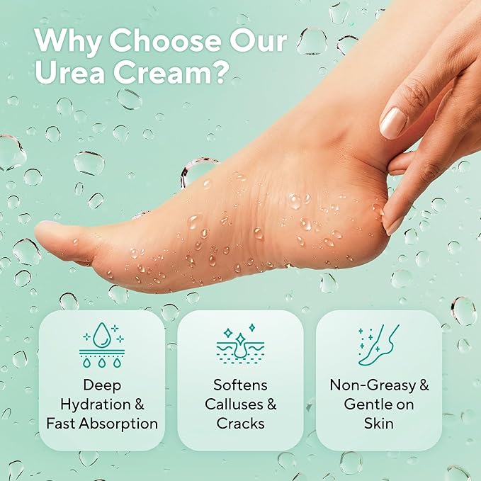 Lavinso Urea Cream 40 Percent for Feet with Maximum Strength - Foot Cream for Calluses and Dry Cracked Heels - Rough Skin Repair for Men and Women
