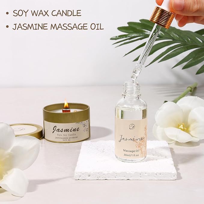 Spa Gifts for Women Mothers Day Gifts Jasmine Bath Gift Baskets Relaxing Self Care Gift for Mom Girlfriend Sister Wife Auntie Home Bath Care Package Thank You Gift Birthday Gift Friendship