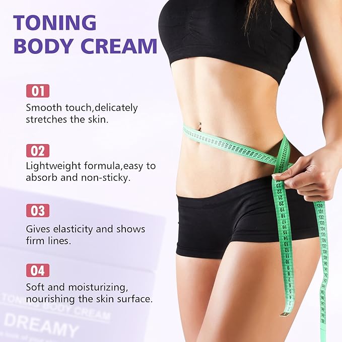 Get Dreamy Overnight Toning Whip, Overnight Toning Body Firming Cream, Body Firming Whip That Works While You Sleep, Skin Tightening Cream for Body with Caffeine & Vitamin C(2PCS)