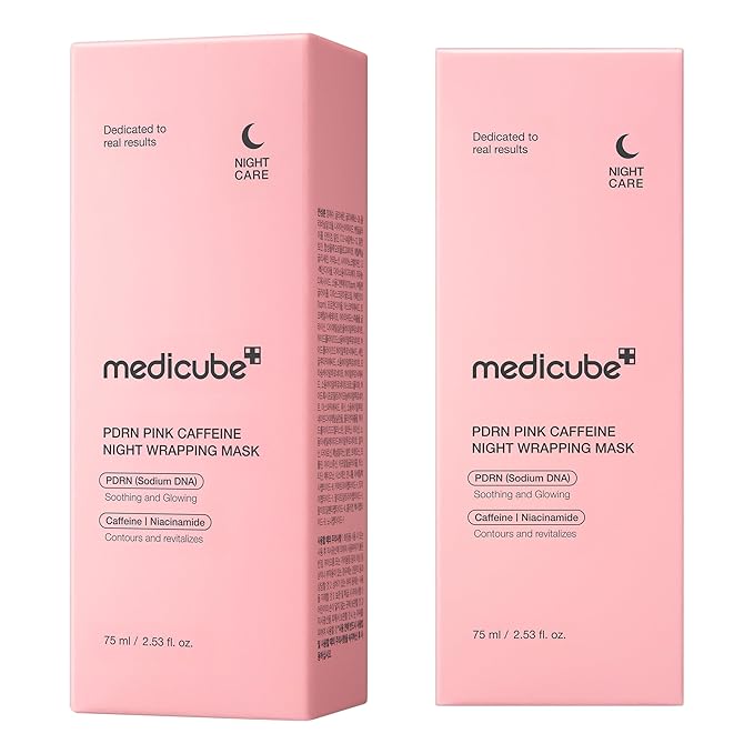 medicube PDRN Caffeine Overnight Wrapping Peel Off Facial Mask | Firming, Depuffing & Hydration | Salmon DNA + Caffeine + Collagen For Refined, Glass Skin & Face Contour Support | Korean Skin Care