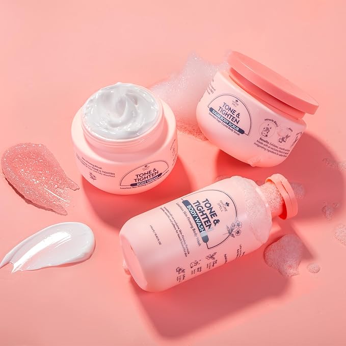 Nature Spell Firming & Toning Body Cream, with Hyaluronic Acid, Plant Collagen & Ginseng, Tightening Moisturizer for Skin Elasticity, For All Skin Types, Vegan, 8.45 fl oz