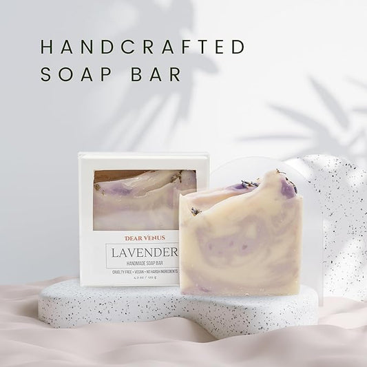 Handcraft Cold-Process Soap Bar, Lavender Scent (1 pack,) Handmade Body and Face Soap For Men And Women, Vegan, Cruelty Free, Made in USA, 4.2oz - Fresh Collection