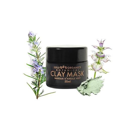 Botanical Clay Mask for Face with French Clay – Refreshing Skincare Solution for Acne, Dark Spots, Pores, Blackheads and Oily Skin, Deep Cleansing Hydrating Facial Mask - 50ml