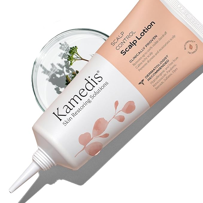 KAMEDIS Scalp Moisturizer Lotion For Dry, Itchy, Dandruff, Flaky, Seborrheic Dermatitis, Psoriasis and Sensitive Scalp. Over-Night Mask Treatment Botanicals-Based. Parabens Free. 3.38 Fl Oz.