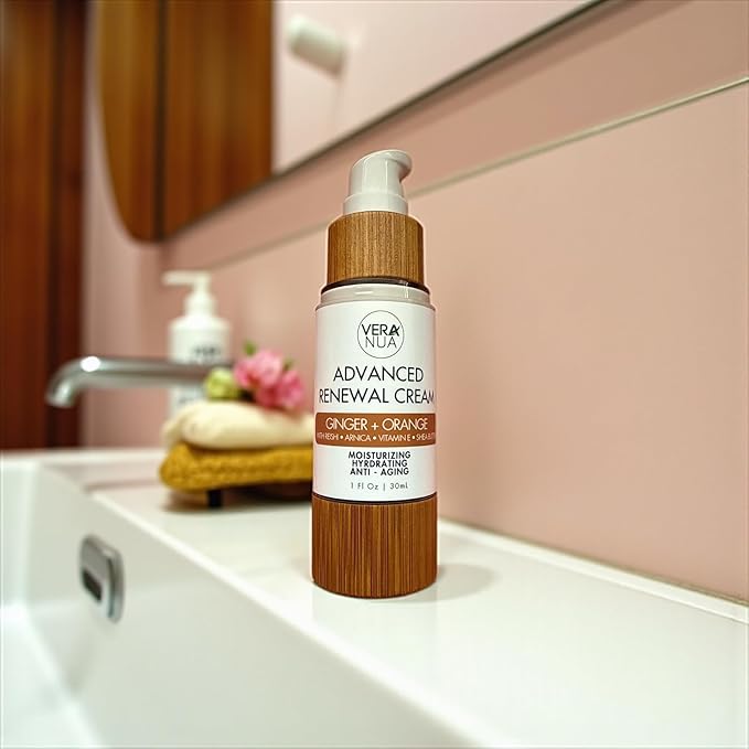 Ginger Orange Moisturizer Face Cream - With Reishi Mushroom, Arnica, Jojoba, Vitamin E, Shea Butter, Rose Water, and Arrowroot - Moisturizing, Anti Aging, and Hydrating