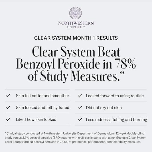 Geologie Clear Skin Face Routine | 3-Piece Kit Includes Exfoliating Cleanser, Repairing PM Moisturizer, Oil Free AM Moisturizer | Daily Routine for Clear, Healthy Skin | Lasts 3 Months