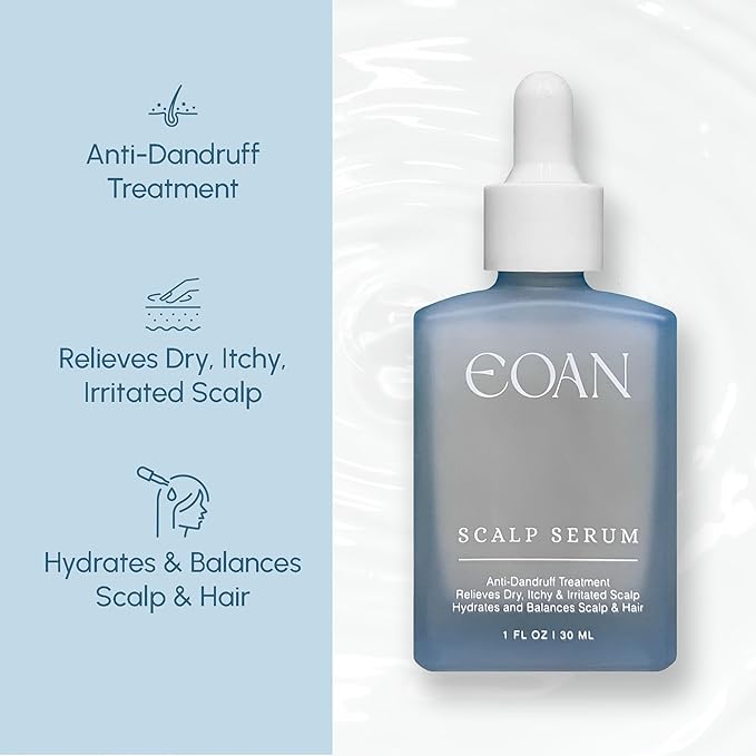 Dry Scalp Serum – Anti-Dandruff & Itchy Scalp Relief with Rosemary, Sage, Biotin & Amino Acids – Hydrating Leave-In Scalp Treatment, Vegan & Clean Formula, 1 fl oz (30 mL).