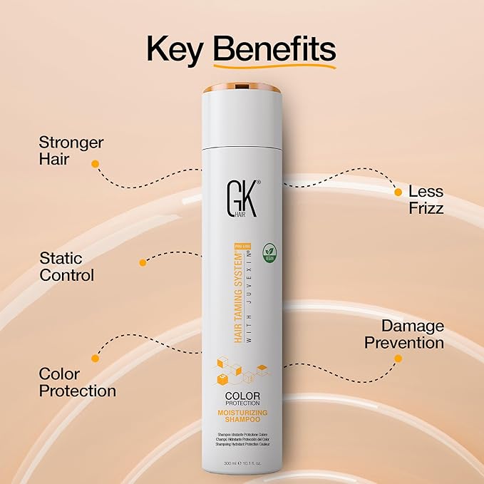 GK HAIR Vegan Moisture Repair Shampoo | shampoo for color treated hair | Color safe Sulfate-Free Formula for a Smooth Hair Care Routine | 10.1 fl oz