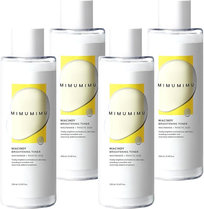 MIMUMIMU Dark Spot Remover Toner for Face | Korean Clinic Skincare - Thioctic Acid & Niacinamide 5% | Fades Melasma & Hyperpigmentation | Gentle Exfoliation w/Pumpkin Extract | Pack of 4