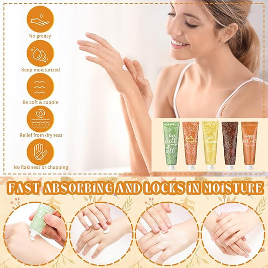 10 Pcs Fall Hand Cream Bulk, Mini Pumpkin Lotion, 30ml Natural Botanical Fragrance Fall Lotion for Chapped Hands, Thanksgiving Favors, Employee Gifts, Baby Shower, Travel, Work, Team, Staff