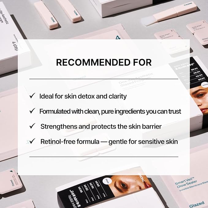 THOME Glow Peel One Day Kit – Korean 4-Step Radiant Skincare Facial – Low Irritating & Gentle on Sensitive Skin – Brightens, Smooths & Strengthens Barrier (1 Sheet)