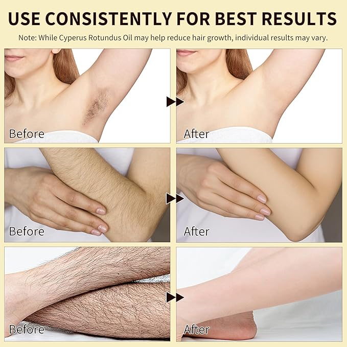 Cyperus Rotundus Oil for Skin 2.02 fl.oz, Natural Cyperus Rotundus Oil for Hair Removal, Reducing Body Hair Growth, Moisturizing & Soothing the Skin, Shrink Pores, Suitable for All Skin Types