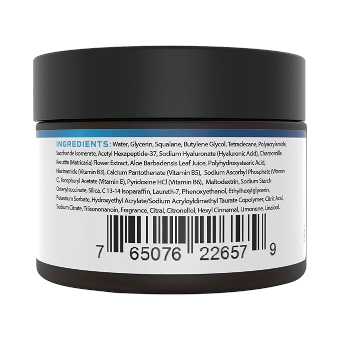 Daily Moisturizer - Lightweight Face Cream with Hyaluronic Acid, Niacinamide, Aloe, Peptide, Vitamin B3, B5, B6 & C - Nourishing, Brightening & Hydrating for All Day Hydration - 2 oz