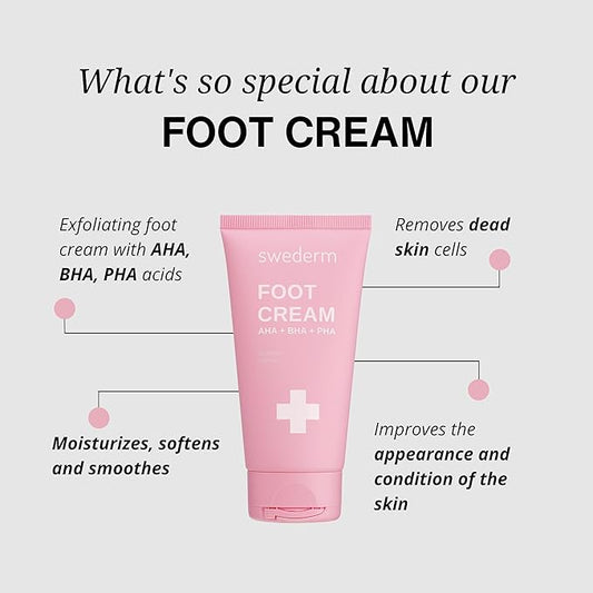 swederm Foot Cream Callus Remover - Cracked Heel Treatment - Exfoliating & Moisturizing for Dry Feet - Intensive Softening with Vitamin E – 2.54 fl oz