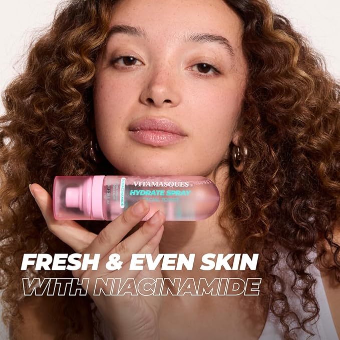 Vitamasques Hydrating Toner for Face - Facial Toner with Niacinamide - Instant Refreshment & Lasting Hydration - 3.38 Fl Oz